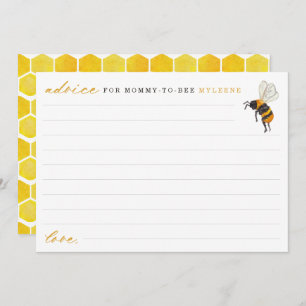 Cartão De Conselho Abelhas Elegantes e Conselhos de Chá de fraldas de