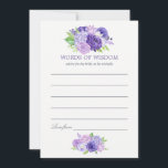 Cartão De Conselho Aconselhamento da Mãe Floral de Brida Floral Ultra<br><div class="desc">Palavras de chá de panela floral de aquarela de cartões de sabedoria apresentando cor do ano 2018 ultravioleta com tons de roxo compatíveis. As flores incluem hidrangea,  lavanda,  peonias e rosas.</div>