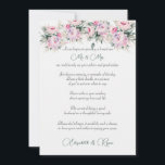 Cartão De Conselho Aconselhamento de Casamento Bem Deseja Peônias Ros<br><div class="desc">Bonito conselho de casamento e cartões de boas-vindas para os seus convidados decorados com adoráveis buquês cor-de-rosa. Que maneira excelente de se lembrar do seu dia especial.</div>