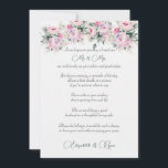 Cartão De Conselho Aconselhamento de Casamento Bem Deseja Peônias Ros<br><div class="desc">Bonito conselho de casamento e cartões de boas-vindas para os seus convidados decorados com adoráveis buquês cor-de-rosa. Que maneira excelente de se lembrar do seu dia especial.</div>