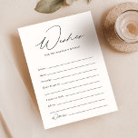 Cartão De Conselho Aconselhamento De Casamento E Desejos Para Noiva E<br><div class="desc">Procurando uma maneira bela e elegante de recolher conselhos e desejos para os recém-casados? Olhe só este simples e moderno cartão de conselho de casamento! Perfeito para os chás de panela, este cartão apresenta um design minimalista com roteiro elegante de caligrafia e espaço de sobra para os hóspedes deixarem seus...</div>