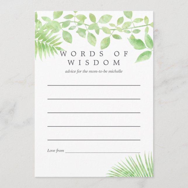 Cartão De Conselho Aconselhamento de Chá de fraldas de Veneração em A (Frente)