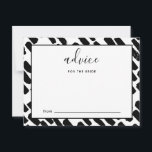 Cartão De Conselho Aconselhamento de Script Moderno para o Preto-Brid<br><div class="desc">Aviso de Casamento de Script Moderno para o Cartão de Conselheiro de Noiva em Preto e Branco.</div>