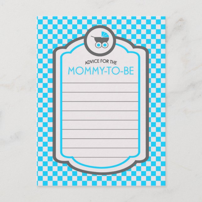 Cartão De Conselho Aconselhamento do Chá de fraldas do Berço Azul (Frente)