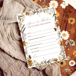 Cartão De Conselho Aconselhamento Floral Para A Noiva | Placa de Chá 