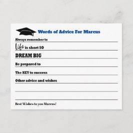 Cartão De Conselho Aconselhamento Moderno Deseja Graduação Azul do Pa