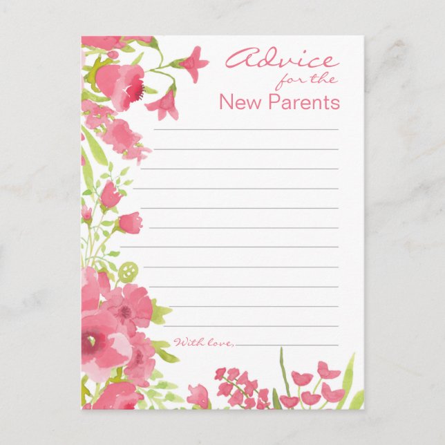 Cartão De Conselho Aconselhamento Rosa Floral (Frente)