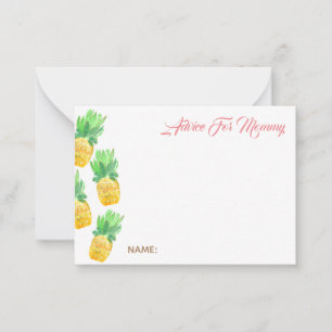 Cartão De Conselho Aconselhamento sobre abacaxi tropical bebê mamãe