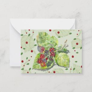 Cartão De Conselho amoras vermelhas e pretas