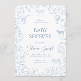 Cartão De Conselho Animal Themed Baby Shower Invitation Baby Boy Girl