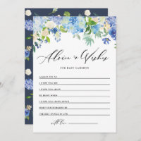 Aquarela Azul Hydrangea Bem Desejo para o Bebê