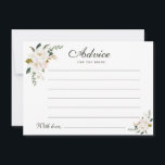 Cartão De Conselho aquarela magnolia floral<br><div class="desc">Um simples design floral com lindas flores magnólias aquáticas. Sinta-se livre para alterar as cores e os detalhes do texto.</div>