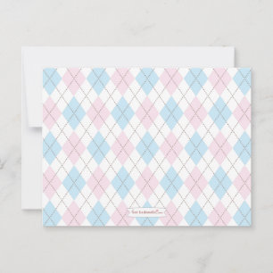 Cartão De Conselho Aviso de Chá de fraldas Argyle para a Mamãe a Ser