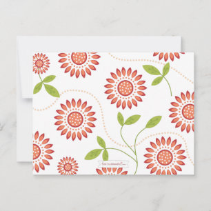Cartão De Conselho Aviso de Chá de panela Floral Retroativo para Noiv