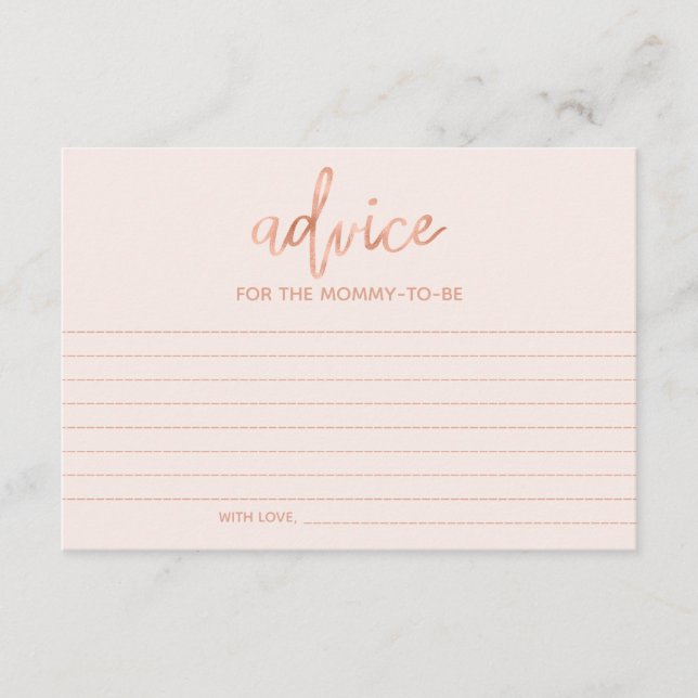 Cartão De Conselho Aviso para o Chá de fraldas Dourado Rosa Chic para (Frente)