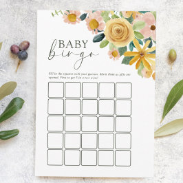 Cartão De Conselho Baby in Bloom Yellow Floral Bingo Game