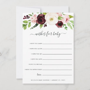Cartão De Conselho Blush Romance deseja uma placa de bebê