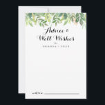 Cartão De Conselho Boas intenções de casamento de folhagem botânica v<br><div class="desc">Esta carta de boas intenções de casamento de folhagem botânica verde é perfeita para um casamento simples. Esta bela design de aquarela apresenta folhagem verde botânica. Estas cartas são perfeitas para um casamento, chá de panela, chá de fraldas, festa de formatura e muito mais. Personalize as cartas com os nomes...</div>