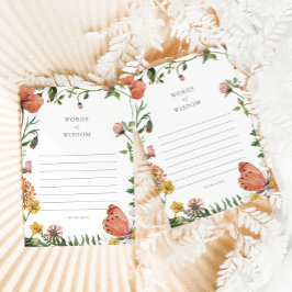 Cartão De Conselho Boho Butterfly Words of Wisdom Baby Advice Card