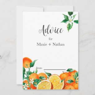 Cartão De Conselho Boho Orange Blossom Casamento