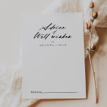 Cartão De Conselho Caligrafia Chic Elegante Casamento Bem Deseja<br><div class="desc">Esta carta de boas intenções de casamento é perfeita para um casamento rústico. O design simples e elegante apresenta a tipografia de scripts clássicos e ricos em preto e branco. Estas cartas são perfeitas para um casamento, chá de panela, chá de fraldas, festa de formatura e muito mais. Personalize as...</div>