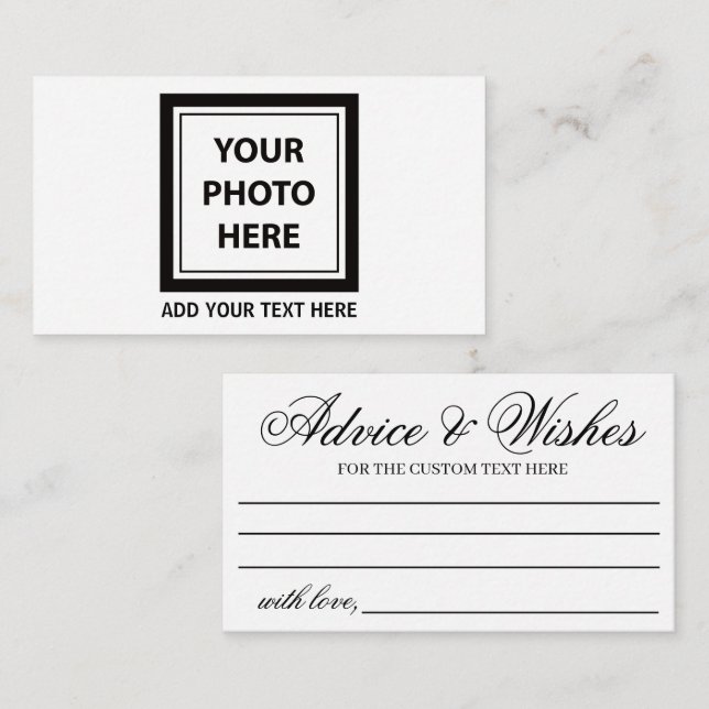 Cartão De Conselho Carregar Foto de Imagem e Adicionar Texto - Person (Frente/Verso)