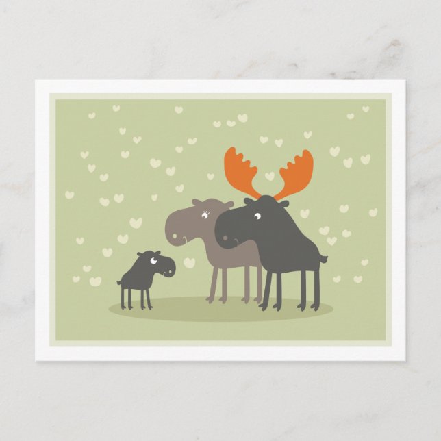 Cartão De Conselho Cartão-postal da família Moose Deer (Frente)