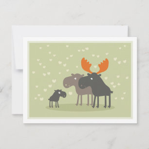 Cartão De Conselho Cartão-postal da família Moose Deer