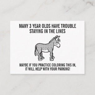 Cartão De Conselho Cartoon Engraçado Donkey Mau Tíquete de Estacionam
