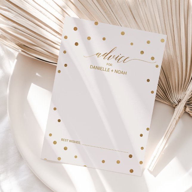 Cartão De Conselho Casamento Bolinhas Dourado (Criador carregado)