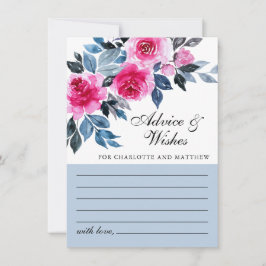 Cartão De Conselho Casamento Botânico Cor Floral Rosa