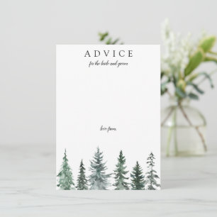 Cartão De Conselho Casamento com Aquarela Florestal de Inverno