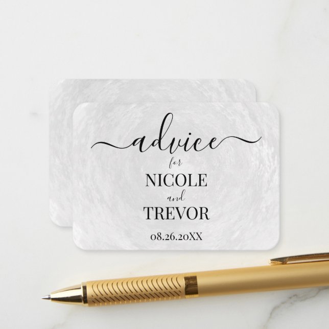 Cartão De Conselho Casamento com Textura Cinza Personalizada (Frente/Verso In Situ)