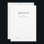 Cartão De Conselho Casamento com Tipografia Chic<br><div class="desc">Este cartão de conselho de casamento de tipografia chica é perfeito para um casamento moderno e pode ser usado para qualquer evento. O simples design apresenta uma tipografia clássica minimalista a preto e branco com um toque rústico. Personalizável em qualquer cor. Mantenha o design mínimo e elegante, como está, ou...</div>