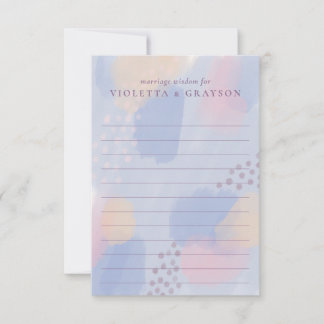 Cartão De Conselho Casamento de Arte Moderna de Pastel Azul