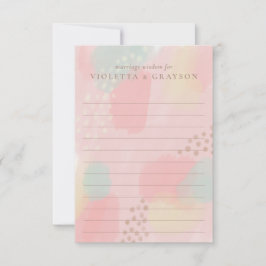 Cartão De Conselho Casamento de Arte Moderna Pastel para o Casal