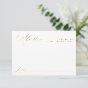 Cartão De Conselho Casamento de Caligrafia Dourada Moderna e Elegante