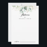 Cartão De Conselho Casamento de Caligrafia Moderna Elegante Dourada G<br><div class="desc">Este elegante cartão de conselho de caligrafia moderna, verde-ouro, é perfeito para um casamento simples. A design apresenta ouro desenhado à mão e folhas de eucalipto verdes botânicas, inspirando beleza artística. Estas cartas são perfeitas para um casamento, chá de panela, chá de fraldas, festa de formatura e muito mais. Personalize...</div>