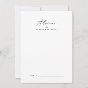 Cartão De Conselho Casamento de Caligrafia Negra Delicada