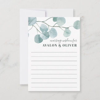 Cartão De Conselho Casamento de Casamento Eucalyptus Dólar