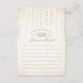 Cartão De Conselho Casamento de Conto de Fadas Coroa de Ouro