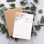 Cartão De Conselho casamento de eucalioto floral com rosa de ouro<br><div class="desc">Fundo branco,  decorado com um grande rosa de ouro rosa,  flor e eucalipto verde. Personalize e adicione seus nomes.</div>