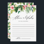 Cartão De Conselho Casamento de Garland de Plantas Tropicais de Aquar<br><div class="desc">Mande o aposentado em estilo com esse cartão de conselho personalizável de casamento, com uma terra de cor d'água de folhas e flores tropicais, como frondes de palma, folhas de banana, hibisco, plumeria e muito mais. Os convidados podem compartilhar bons conselhos, encorajamentos ou desejos sinceros para os recém-casados. O padrão...</div>