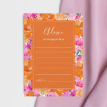 Cartão De Conselho Casamento de Jardim de Verão, Rosa e Laranja Vibra<br><div class="desc">Estes cartões de conselho florais bonito e vibrantes constituiriam uma maravilhosa adição aos seus suprimentos de casamento! Personalize facilmente o texto clicando na opção "personalizar".</div>