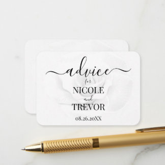 Cartão De Conselho Casamento de Rosa Branca Personalizada