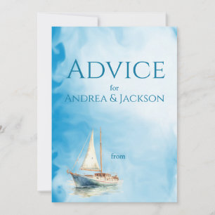 Cartão De Conselho Casamento de veleiro com aquarela