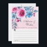 Cartão De Conselho Casamento Floral De Cor De Água Rosa Moderna E Azu<br><div class="desc">Cartão romântico e moderno de conselhos e desejos de casamento com design floral de cor d'água em fundo de rosa claro.</div>