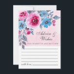 Cartão De Conselho Casamento Floral De Cor De Água Rosa Moderna E Azu<br><div class="desc">Cartão romântico e moderno de conselhos e desejos de casamento com design floral de cor d'água em fundo de rosa claro.</div>