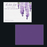 Cartão De Conselho Casamento Floral de Watercolor Wisteria Purple Lil<br><div class="desc">Watercolor Wisteria Purple Lilac Floral Advice Cards apresentam elegantes flores com aquarela em lavanda macia e roxo com folhas verdes sobre fundo branco com espaço para seus convidados adicionarem sua "Lista de Baldes" de aventuras vitalícias para o novo Sr. & Sra. Perfect para casamento, chá de panela ou festa de...</div>