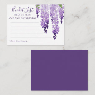 Cartão De Conselho Casamento Floral de Watercolor Wisteria Purple Lil